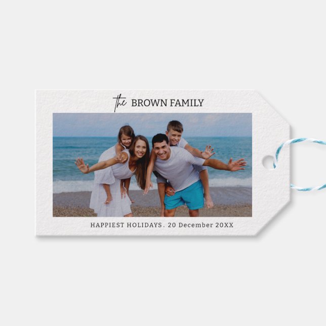 Foto av modern, enkel, minimalistisk Anpassningsba Presentetikett (Framsidan (Horisontell))