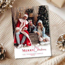 Foto av Modern Festive Red Snyggt Family Julkort