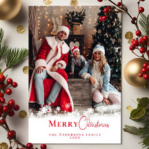 Foto av Modern Festive Red Snyggt Family