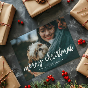 Foto av modern God jul Calligraphy Julkort