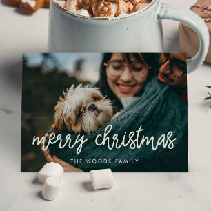 Foto av modern God jul Calligraphy Julkort