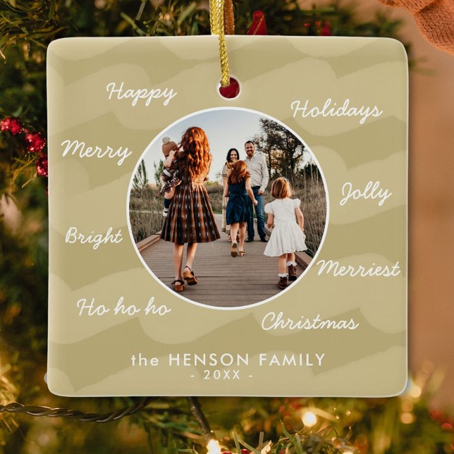 Foto av Modern Golden jul Önskemål-familjen Julgransprydnad Keramik (Skapare uppladdad)