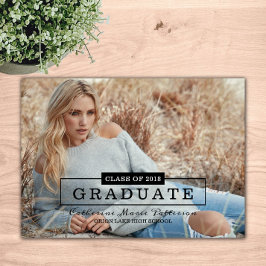 Foto av modern klass Typografi Studenten | Svart Inbjudningar