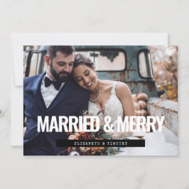 Foto av Modern Married och Merry Newlyweds bröllop Julkort
