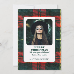 Foto av modern mode tartan christmas julkort