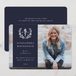Foto av mörk Navy/White MD Asclepius Studenten Meddelande