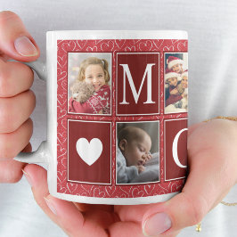Foto av multifoto Red Heart Mönster Mamma Kaffemugg