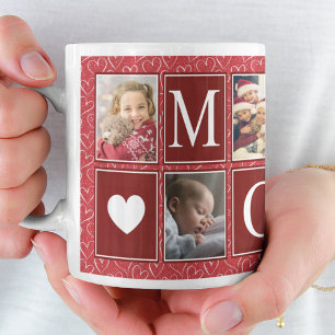 Foto av multifoto Red Heart Mönster Mamma Kaffemugg