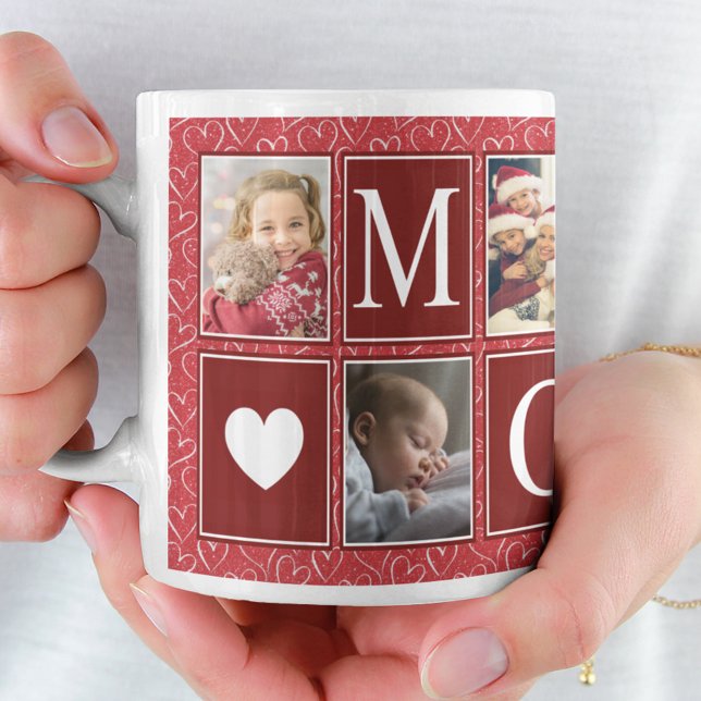 Foto av multifoto Red Heart Mönster Mamma Kaffemugg (Skapare uppladdad)