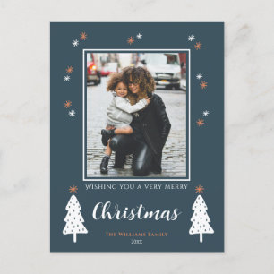Foto av mycket God jul Modern Doodle Träd Helg Vykort