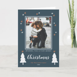 Foto av mycket God jul Modern Doodle Träd Helgkort