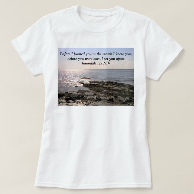 Foto av Ocean God Knew You Bible Verse T Shirt (Design framsida)