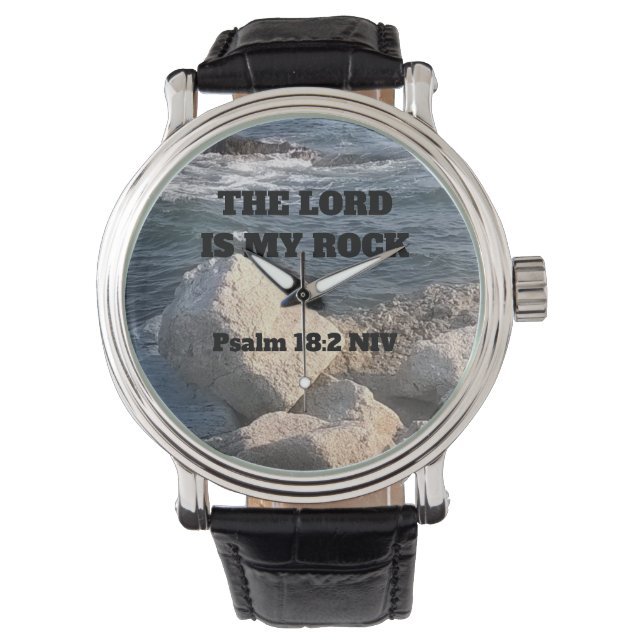 Foto av Ocean Herren är min Sten Bible Verse Wat Armbandsur (Framsida)