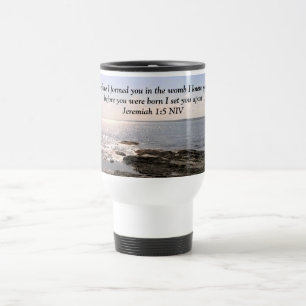 Foto av Ocean med Jeremiah 1:5 Gud kände dig Resemugg