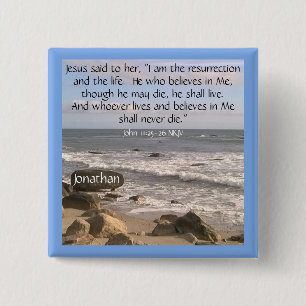 Foto av Ocean med resurrection Scripture Påsk Knapp