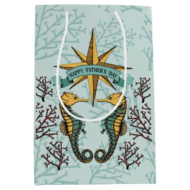 Foto av Ocean Seahorse & Coral Lycklig Fars dag (Framsidan)