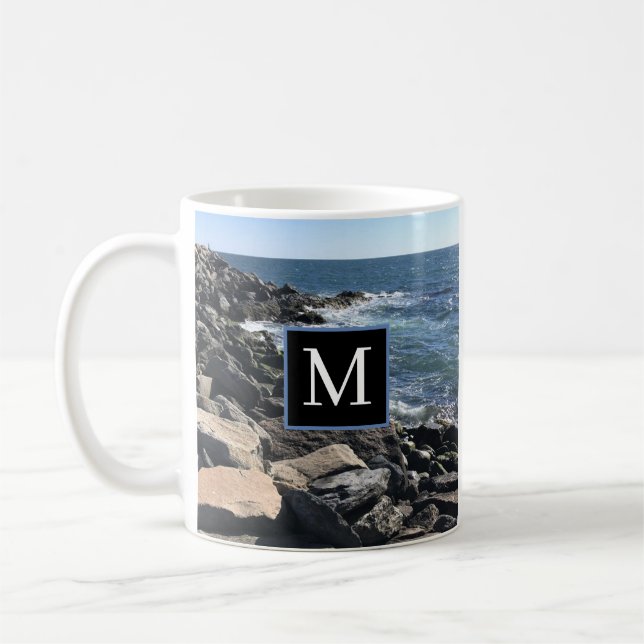 Foto av Ocean Vågar och Sten #1 Pappa Blue Kaffemugg (Vänster)