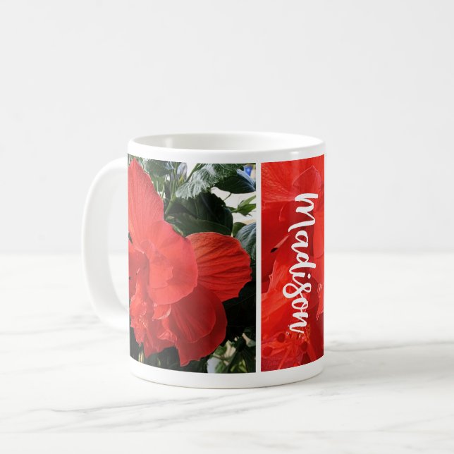 Foto av Orange Dubbla Hibiscus eget namn Kaffemugg (Framsida vänster)