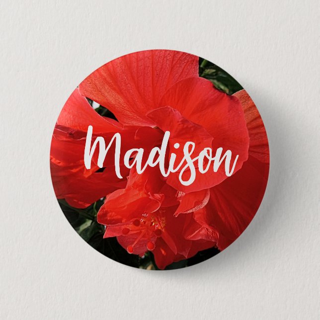 Foto av Orange Dubbla Hibiscus eget namn Knapp (Framsida)