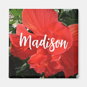 Foto av Orange Dubbla Hibiscus eget namn Magnet