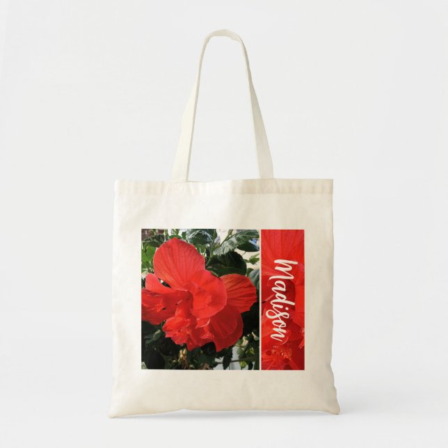 Foto av Orange Dubbla Hibiscus eget namn Tygkasse (Framsidan)