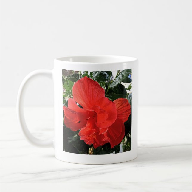 Foto av Orange Dubbla Hibiscus Flower Bible Verse Kaffemugg (Vänster)