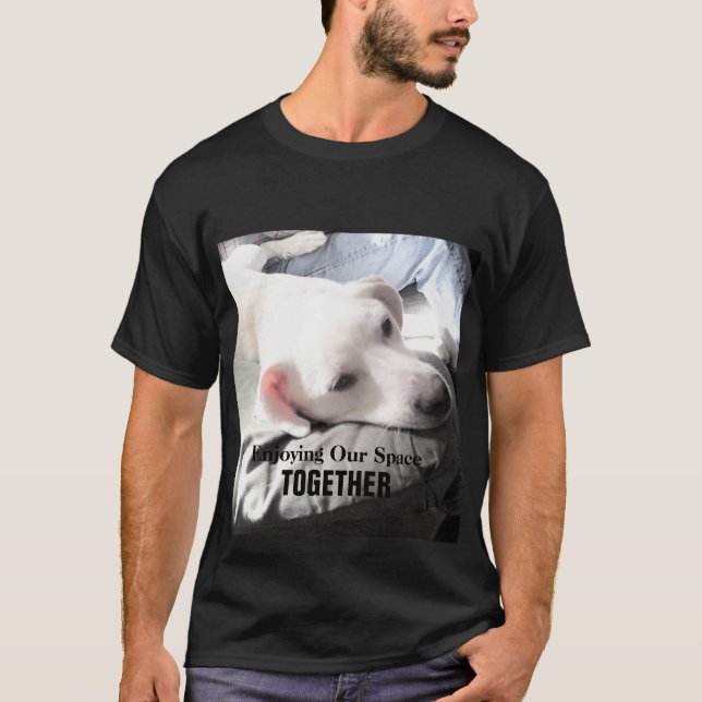 Foto av potatis av Cute Lazy White Hund med Pappa T Shirt (Framsida)
