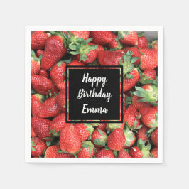 Foto av Red Juicy Strawbär Birthday Pappersservett