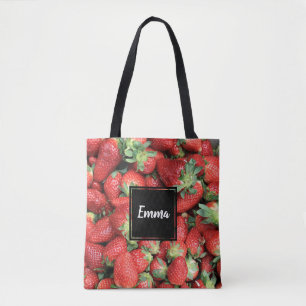 Foto av Red Juicy Strawbär Tygkasse