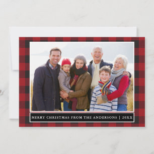 Foto av Red Pput God jul Family Photo Julkort