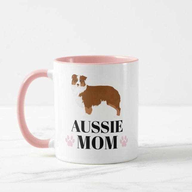 Foto av Red Tricolocoled Aussie Mamma hund Mugg (Vänster)