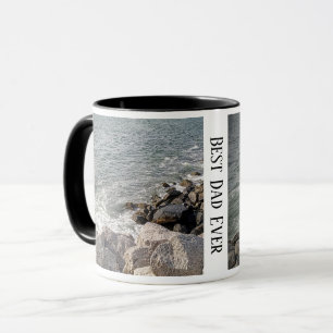 Foto av Rocky Ocean Shore Best Pappa någonsin Mugg