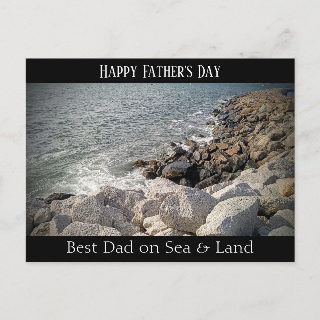 Foto av Rocky Ocean Shore Best Pappa Vykort (Framsida)