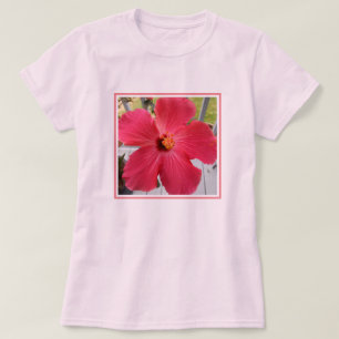 Foto av Rosa BeSnygg Hibiscus Flower T Shirt