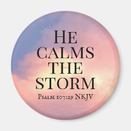Foto av Rosa Himlar Han Lugnar Storm Bible Verse Magnet