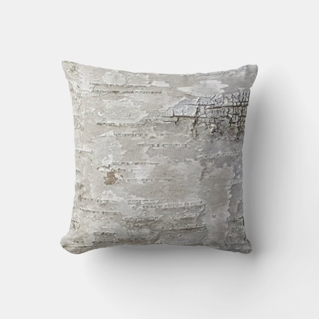 Foto av Rustic Land Nature White Birch Bark Photo Kudde (Framsida)