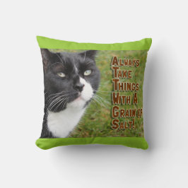 Foto av salt Cat Motivational Quote Kudde