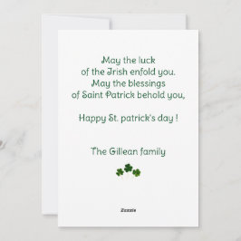 Foto av Shamrocks mamma & baby på lycklig St. patr Julkort