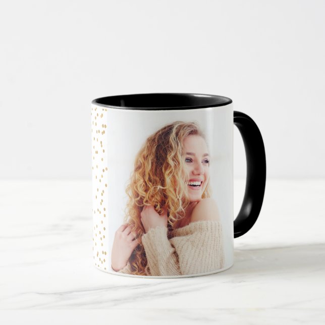 foto av sip sip hooray elegant guld polka mugg (Framsida höger)