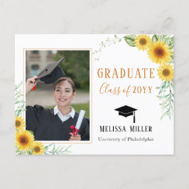 Foto av solblommor Elegant Studenten Helg Vykort