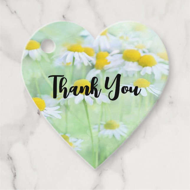 Foto av Söt Daisy i Fält Tack Gåvor Etiketter (Framsida)