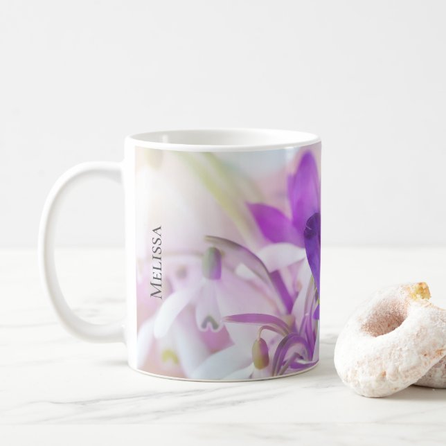 Foto av Söt Lila Vår Crocus Kaffemugg (Med munk)