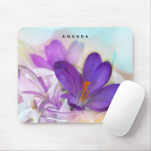 Foto av Söt Lila Vår Crocus Musmatta