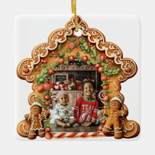 Foto av sötgingerbröd julgransprydnad keramik
