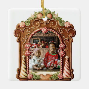 Foto av sötgingerbröd julgransprydnad keramik