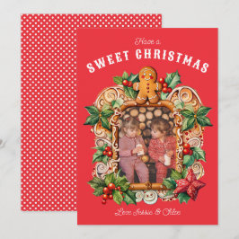 Foto av sötgingerbröd julkort