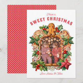 Foto av sötgingerbröd julkort