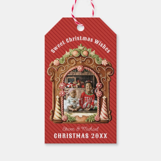 Foto av sötgingerbröd presentetikett (Framsidan)