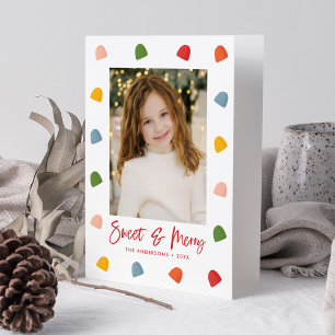 Foto av sötsaker och Merry Gumdrops Helgkort