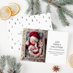 Foto av spädbarn första jultoma-elegant ritad med  julkort